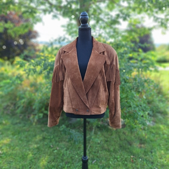 (10/12) Vintage Suede Leather Skirt & Jacket Set , The Olde Hide House , 2PCS - Picture 4 of 17